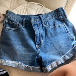 Hollister high rise medium wash jean shorts